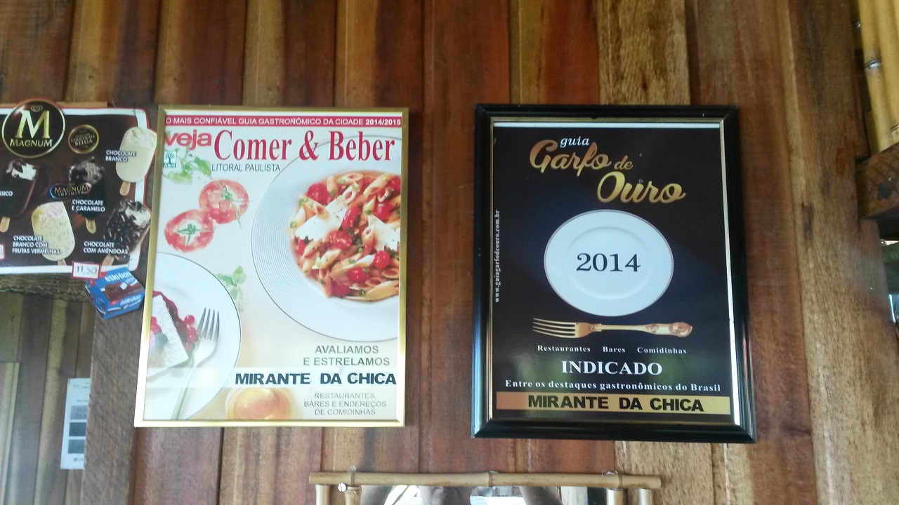 O restaurante no Mirante da Chica é muito premiado