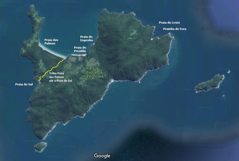 Ilha Anchieta - Destaque para a trilha para a Praia do Sul