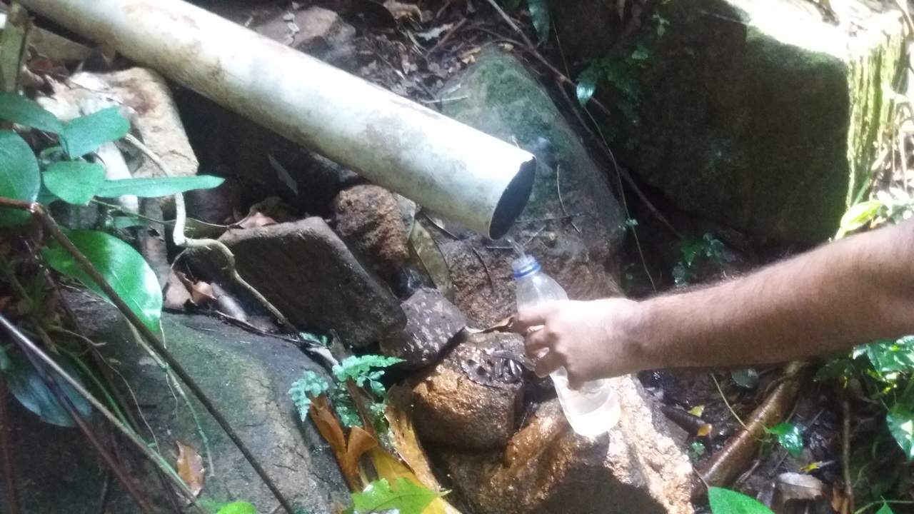 Fonte de água um pouco antes de descer pela costeira até a gruta