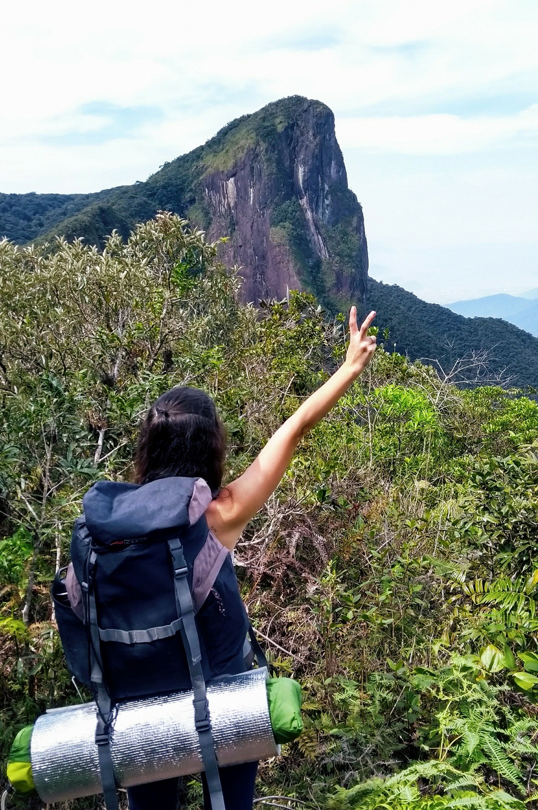 Juliana já próxima do cume do Corcovado