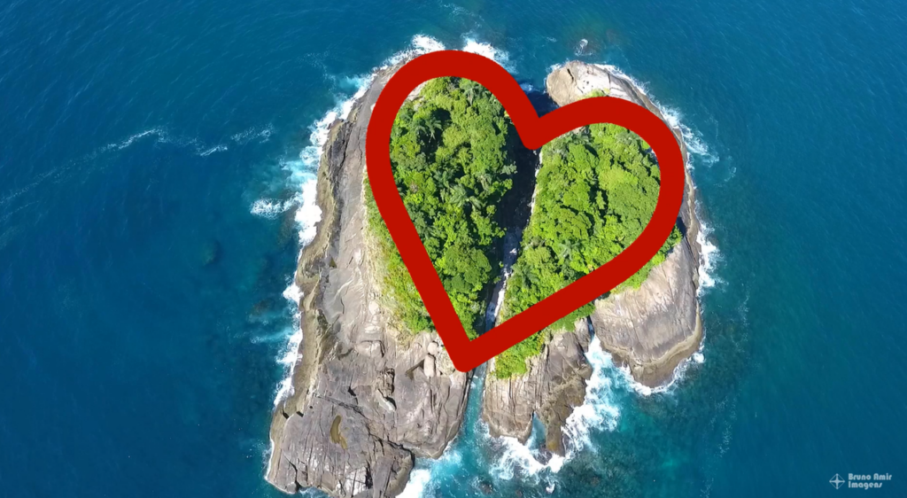 Ilha da Selinha e o formato de coração- Imagem de @brunoamirimagens