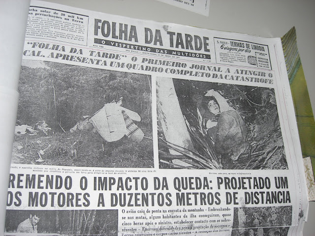 Jornal Folha da Tarde e o anúncio da queda da aeronave em Ubatuba