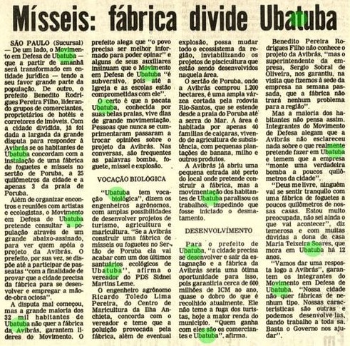 A Fábrica de Mísseis em Ubatuba