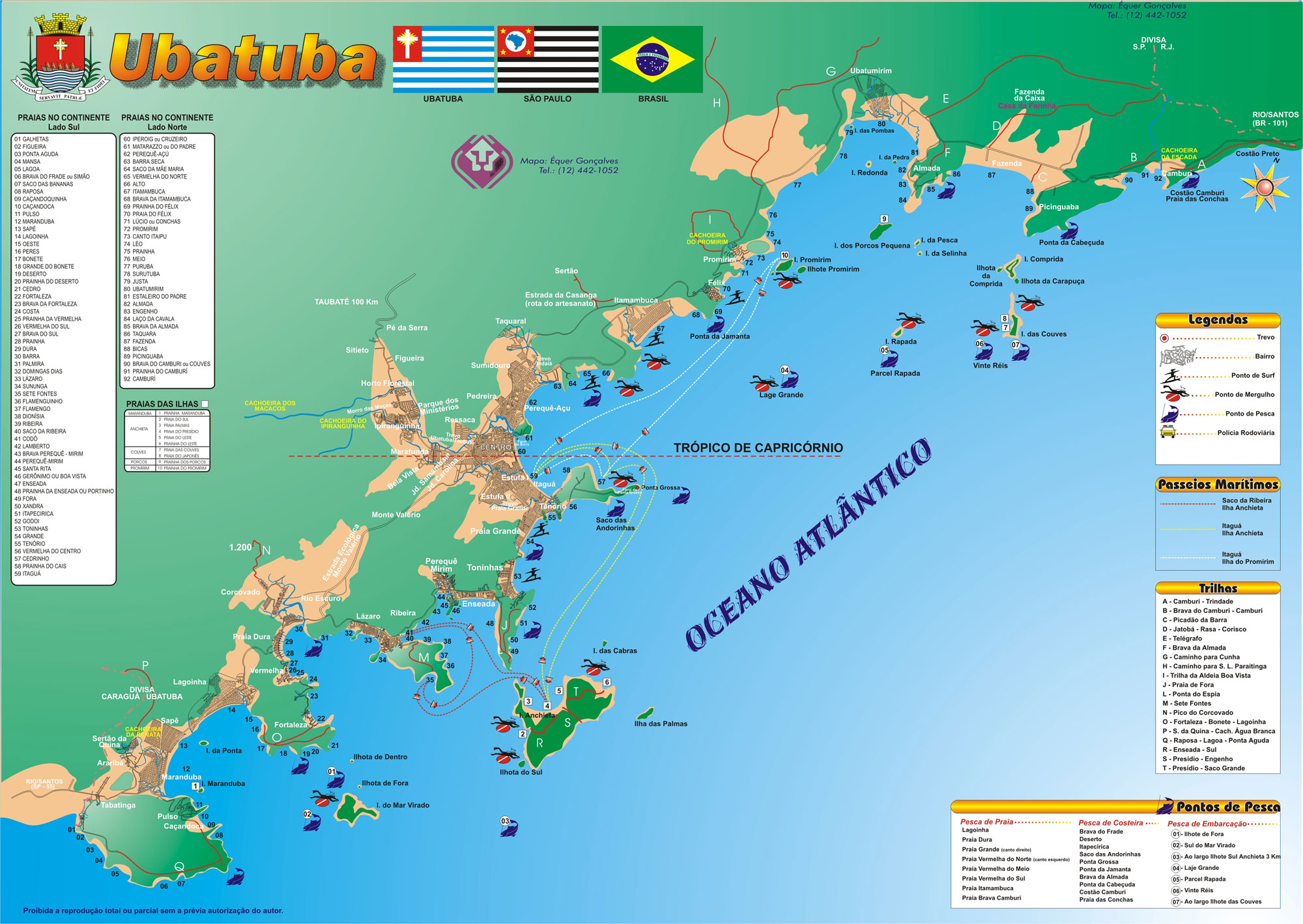 Baixe o mapa de Ubatuba (cortesia do Sr. Équer - Leão das Artes): Mapa da Orla