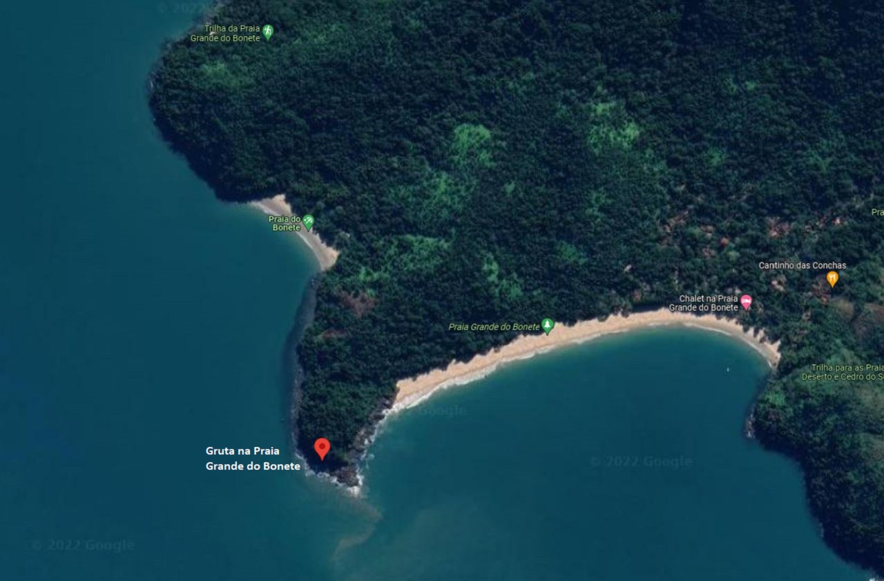 Localização da Gruta da Praia Grande do Bonete