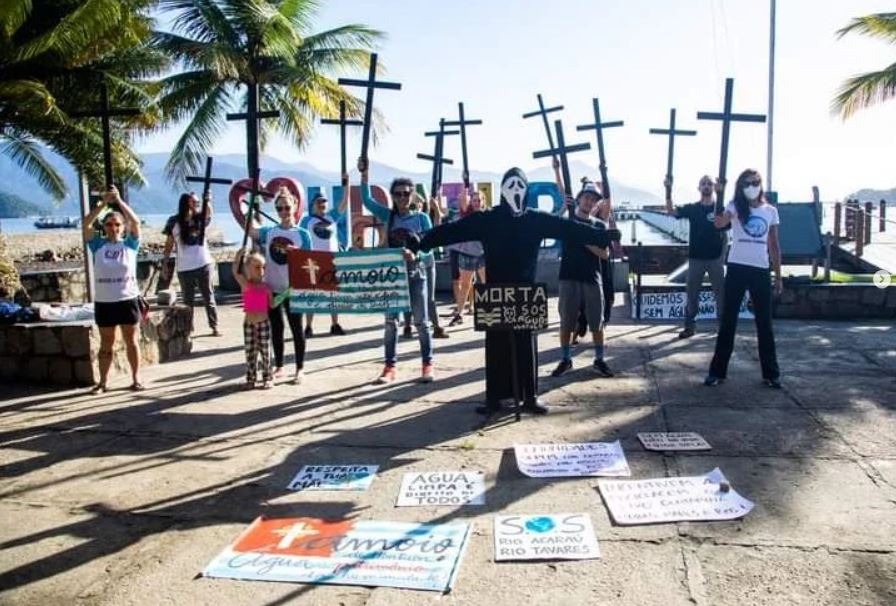 Manifestação Tamoio no Itaguá no Dia Mundial da Água